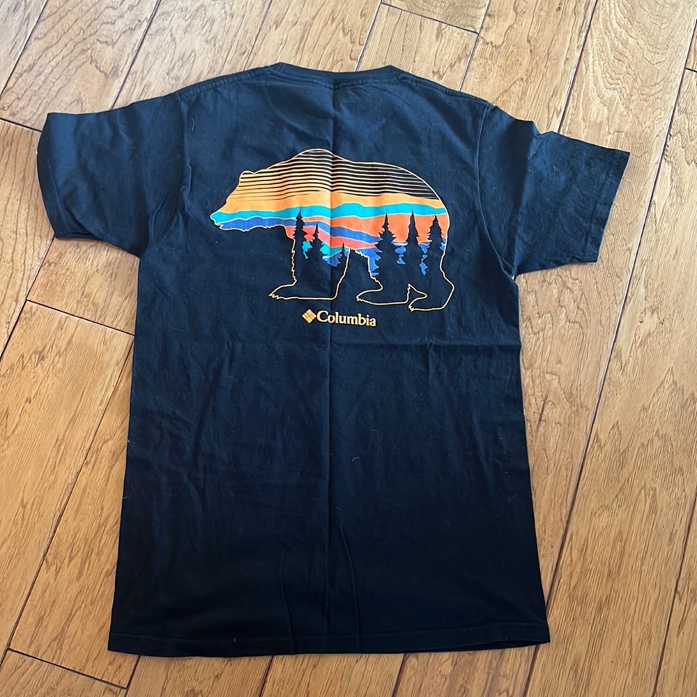 Columbia mens small California bear sunset graphic black t shirt